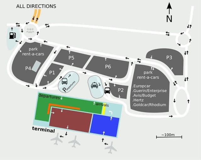 Mapa do terminal do aeroporto de Sevilha
